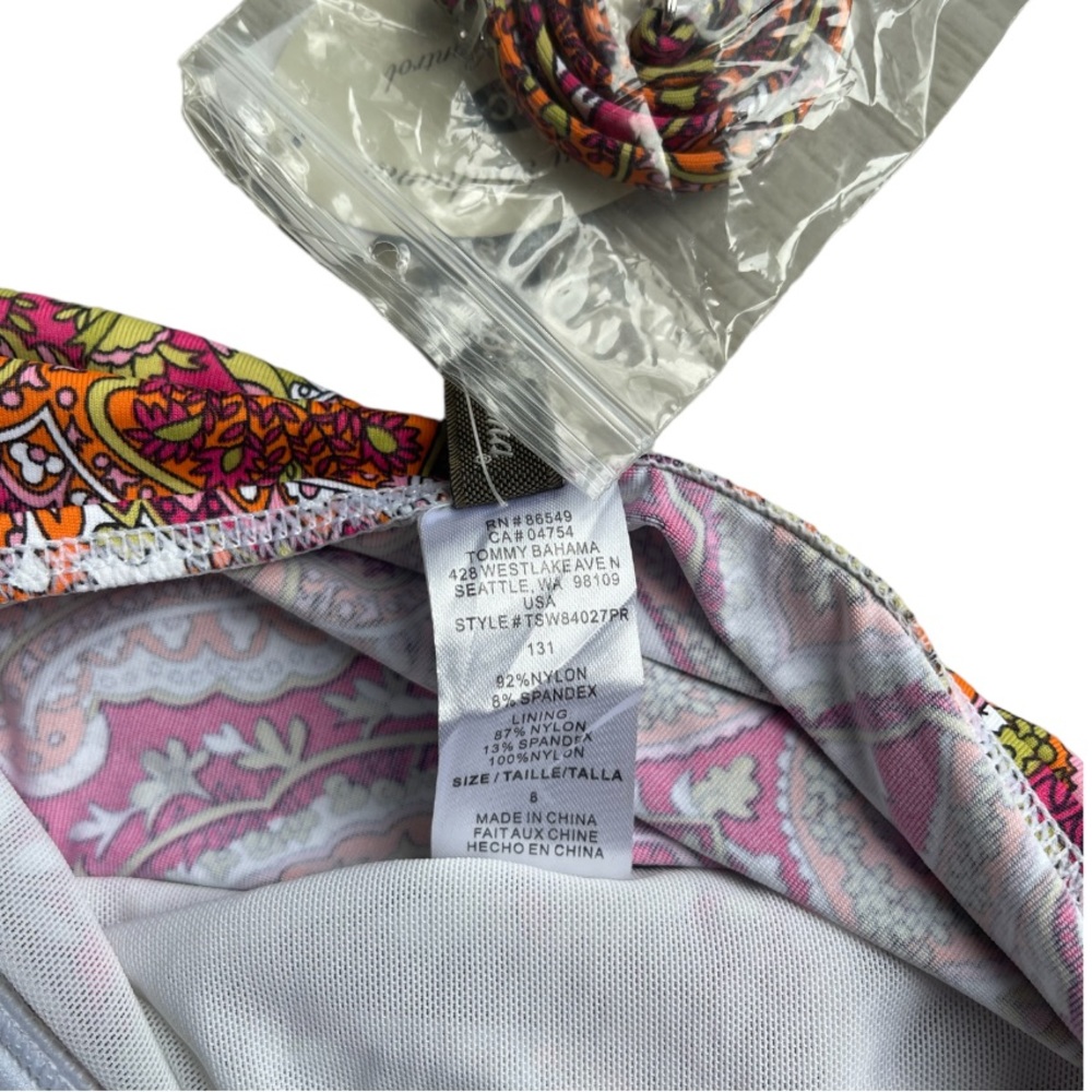 Tommy Bahama Paisley Bandeau One Piece Swimsuit - Picture 7 of 10